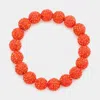 Fashnzfab Rhinestone Pave Ball Stretch Bracelet Orange In Orange