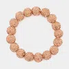 Fashnzfab Rhinestone Pave Ball Stretch Bracelet Peach In Gold