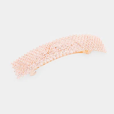 Fashnzfab Rhinestone Pave Barrette In Multi
