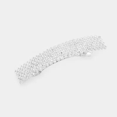 Fashnzfab Rhinestone Pave Barrette In Multi
