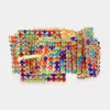 Fashnzfab Rhinestone Pave Belt Buckle Style Evening Bracelet Multi In Multi