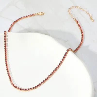 Fashnzfab Rhinestone Pave Choker Necklace In Silver