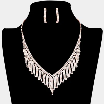 Fashnzfab Rhinestone Pave Collar Necklace In Gold