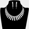 Fashnzfab Rhinestone Pave Collar Necklace In Silver