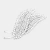 Fashnzfab Rhinestone Pave Double Leaf Brooch In Metallic
