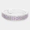 Fashnzfab Rhinestone Pave Evening Bracelet Amethyst In Metallic