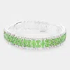 Fashnzfab Rhinestone Pave Evening Bracelet Green In Green
