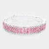Fashnzfab Rhinestone Pave Evening Bracelet Lt Rose In Multi