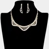 Fashnzfab Rhinestone Pave Evening Choker In Metallic