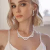 Fashnzfab Rhinestone Pave Evening Choker In White