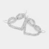 Fashnzfab Rhinestone Pave Heart Earrings In Metallic