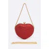 Shop Fashnzfab Rhinestone Pave Heart Shape Convertible Clutch