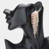 Fashnzfab Rhinestone Pave Tassel Clip On Earrings - Ab, Gold In Multi