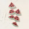 Fashnzfab Rhinestone Pave Triple Watermelon Slices Drop Down Earrings - Rhodium In Multi