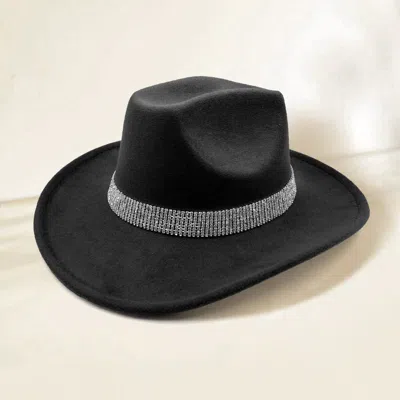 Fashnzfab Rhinestone Paved Band Accented Cowboy Western Hat In Multi