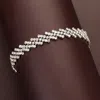 Fashnzfab Rhinestone Paved Chain Evening Bracelet Clear, Gold In Metallic