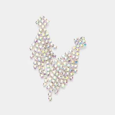 Fashnzfab Rhinestone Paved Chandelier Evening Earrings In Multi