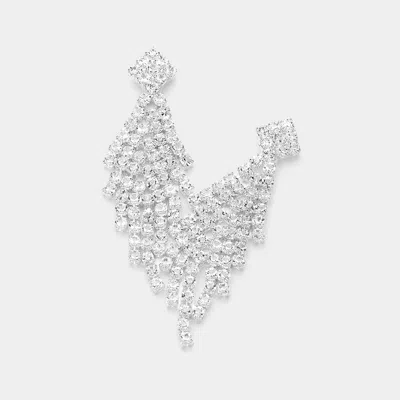Fashnzfab Rhinestone Paved Chandelier Evening Earrings In Multi