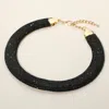 Fashnzfab Rhinestone Paved Chunky Chain Necklace In Black