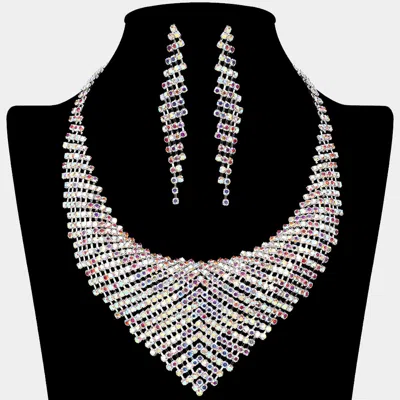 Fashnzfab Rhinestone Paved Collar Necklace In Metallic