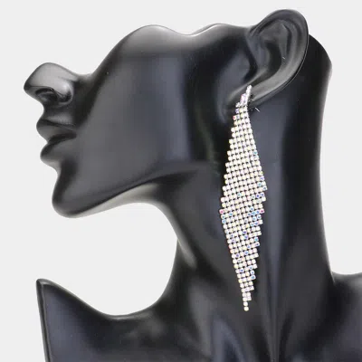 Fashnzfab Rhinestone Paved Evening Earrings In Multi