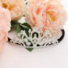 Fashnzfab Rhinestone Paved Flower Pointed Princess Tiara In Silver