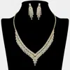 Fashnzfab Rhinestone Paved Fringe Tip Collar Necklace In Multi