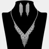 Fashnzfab Rhinestone Paved Fringe V Shaped Necklace In Metallic