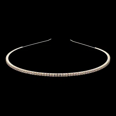 Fashnzfab Rhinestone Paved Headband In Gold