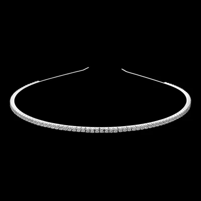 Fashnzfab Rhinestone Paved Headband In Metallic