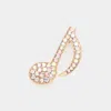 Fashnzfab Rhinestone Paved Musical Note Pin Brooch In Gold