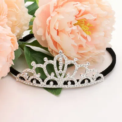 Fashnzfab Rhinestone Paved Princess Tiara In Multi