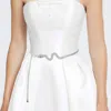 Fashnzfab Rhinestone Paved Snake Chain Waist Belt In Silver