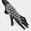 Fashnzfab Rhinestone Paved Square Pointed Hand Chain Evening Bracelet Silver In Silver