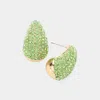 Fashnzfab Rhinestone Paved Teardrop Earrings - Green In Green