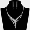 Fashnzfab Rhinestone Paved Y Shaped Necklace In Metallic