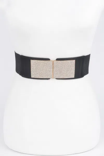 Fashnzfab Rhinestone Plus Size Metal Chain Buckle Belt In Metallic