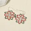 Fashnzfab Rhinestone Poinsettia Dangle Earrings In Multi