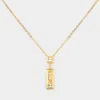 Fashnzfab Rhinestone Rectangular Pendant Necklace In Gold