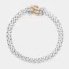 Fashnzfab Rhinestone Ring Pointed Stretch Bracelet Rhodium In Metallic