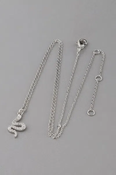 Fashnzfab Rhinestone Snake Pendant Necklace In Multi