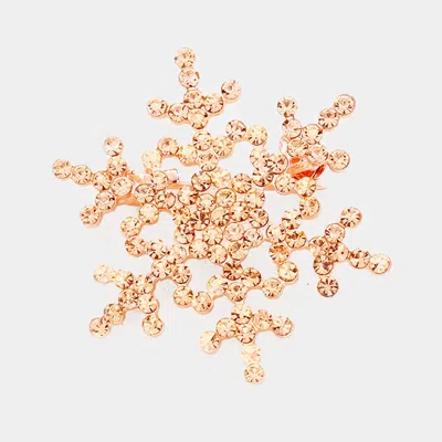 Fashnzfab Rhinestone Snowflake Brooch In Gold