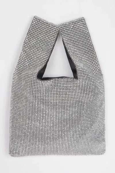 Fashnzfab Rhinestone Studded Tote Bag In Purple