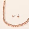 Fashnzfab Rhinestone Tennis Chain Evening Necklace In Gold