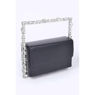 Fashnzfab Rhinestone Top Handle Square Iconic Clutch