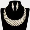 Fashnzfab Rhinestone Tornado Collar Bib Necklace In Gold