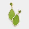 Fashnzfab Rhinestone Trim Fabric Earrings - Green In Green