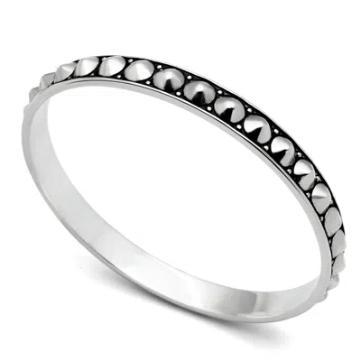 Fashnzfab Rhodium Brass Bangle With No Stone In Silver