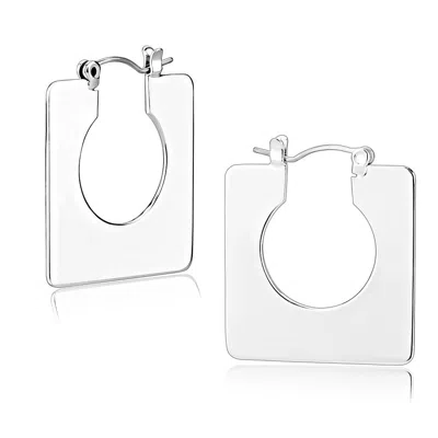 Fashnzfab Rhodium Brass Earrings With No Stone In Silver