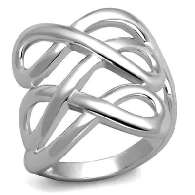 Fashnzfab Rhodium Brass Ring With No Stone In Silver
